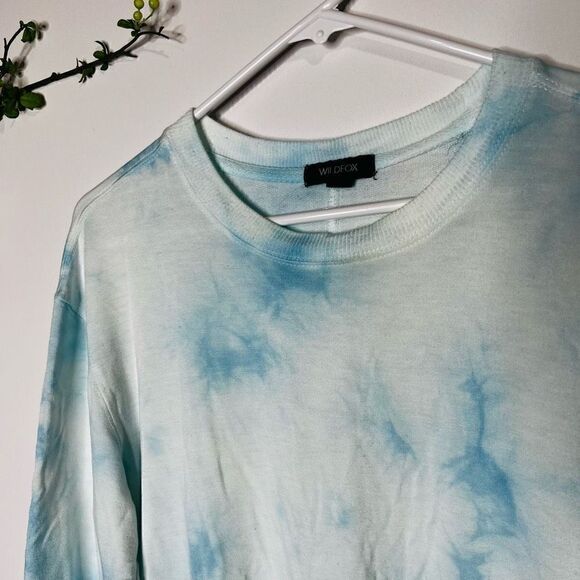 Wildfox Women's Blue Tie Dye Long Sleeve Sweatshirt Size Medium - Picture 4 of 12